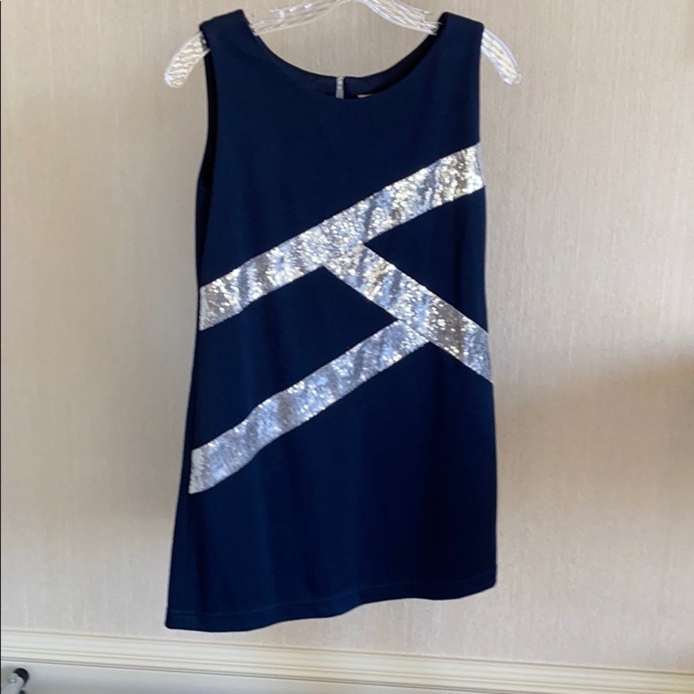 ZOE LTD navy sheath dress with sequin panels (16)